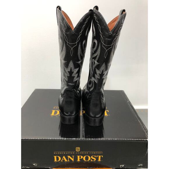 Dan Post DP110J Black Leather Mignon Corona Cowboy Boots Men\'s Size 10.5 D W/Box